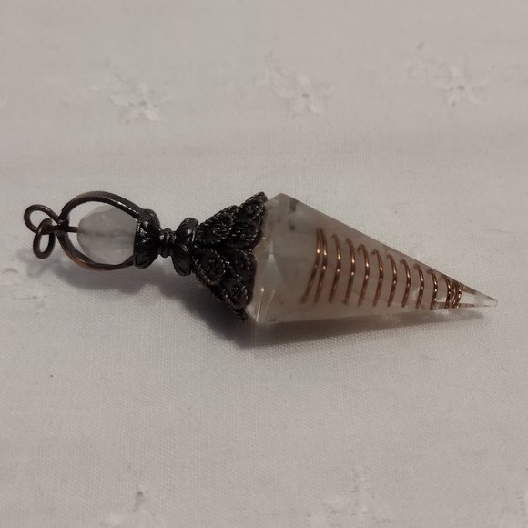 Rose Quartz Chip Crystal Pendulum - Picture 5 of 6